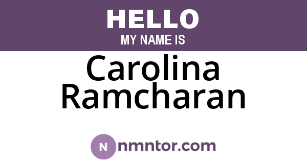 Carolina Ramcharan