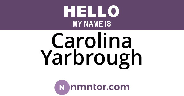 Carolina Yarbrough