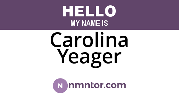 Carolina Yeager