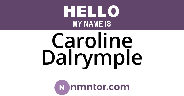 Caroline Dalrymple