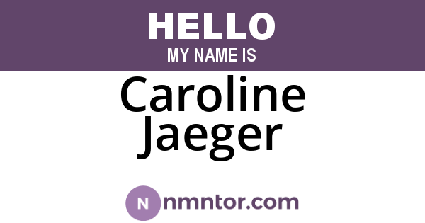 Caroline Jaeger