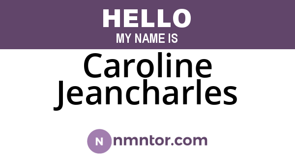 Caroline Jeancharles