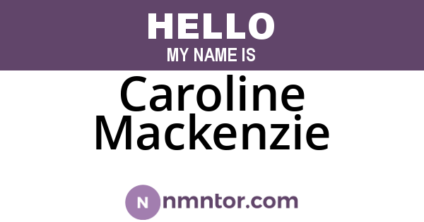 Caroline Mackenzie
