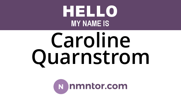 Caroline Quarnstrom