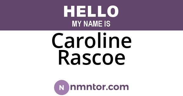 Caroline Rascoe