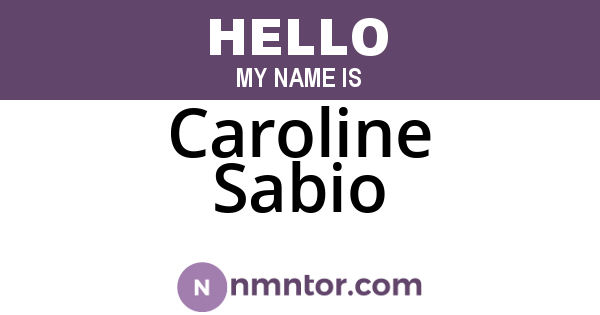 Caroline Sabio