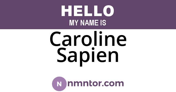Caroline Sapien