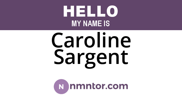 Caroline Sargent