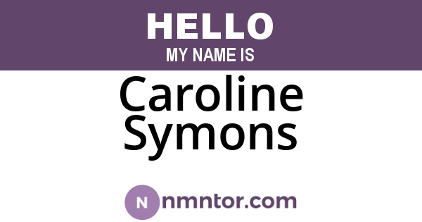 Caroline Symons