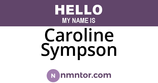 Caroline Sympson