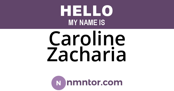 Caroline Zacharia