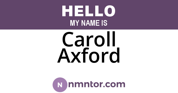 Caroll Axford