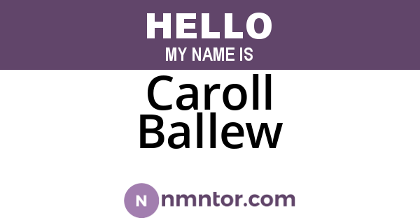 Caroll Ballew