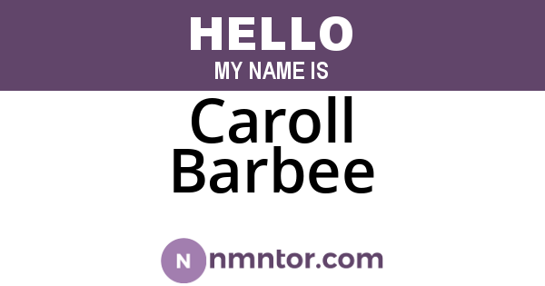 Caroll Barbee