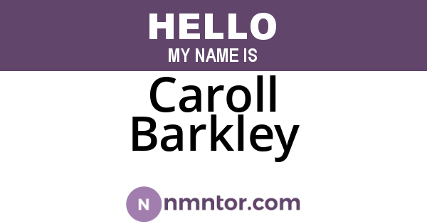 Caroll Barkley