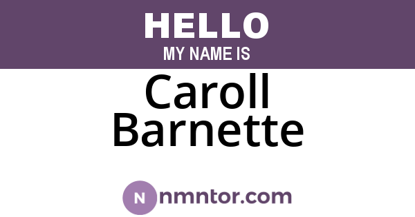 Caroll Barnette