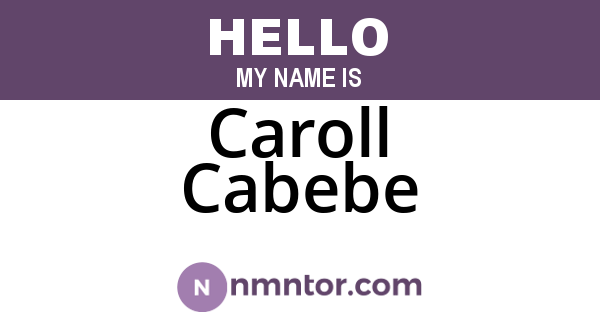 Caroll Cabebe