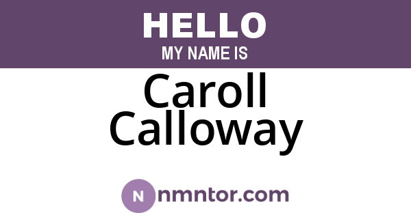 Caroll Calloway