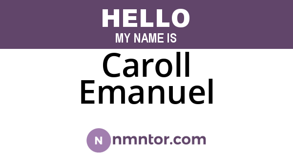 Caroll Emanuel