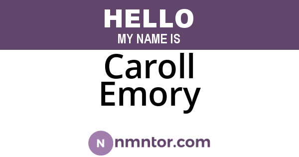 Caroll Emory