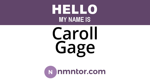 Caroll Gage