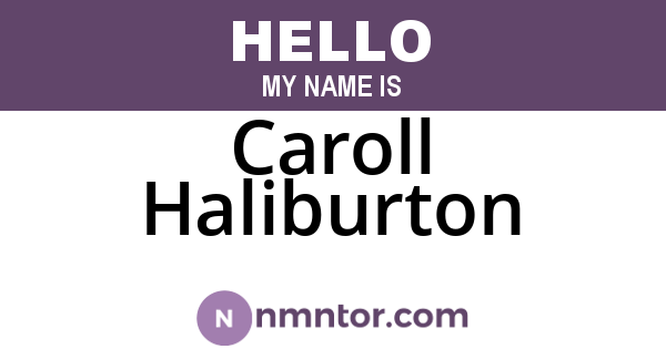 Caroll Haliburton