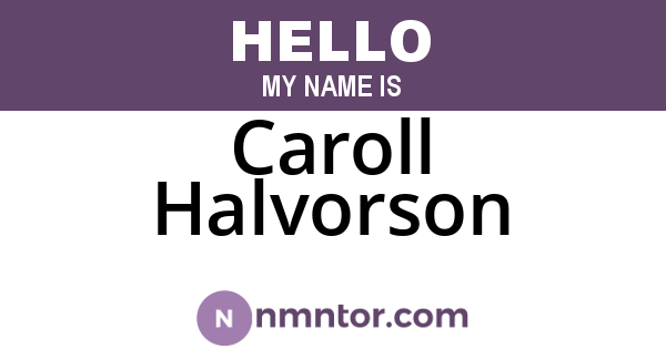 Caroll Halvorson