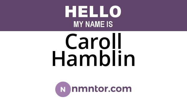 Caroll Hamblin