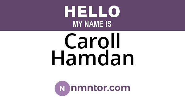 Caroll Hamdan