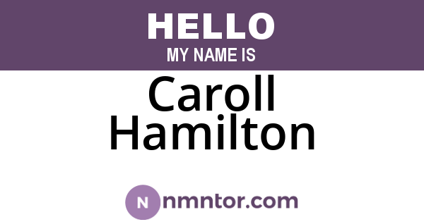 Caroll Hamilton