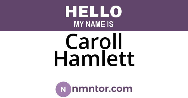 Caroll Hamlett