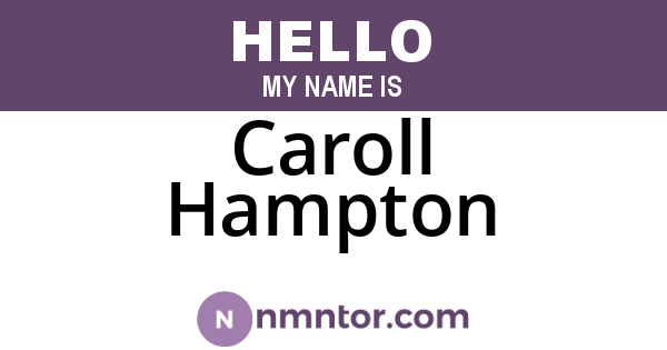 Caroll Hampton