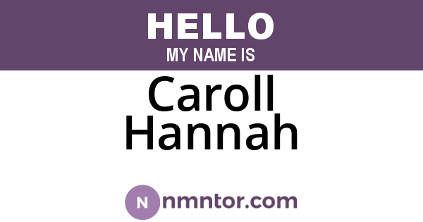 Caroll Hannah