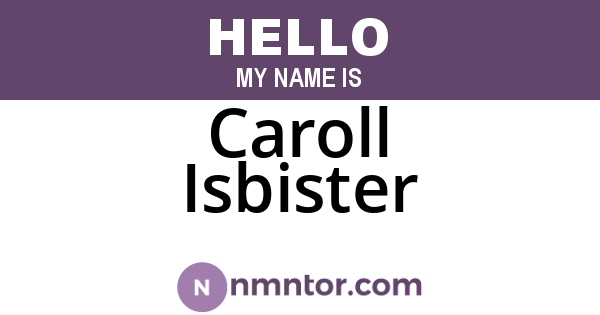 Caroll Isbister