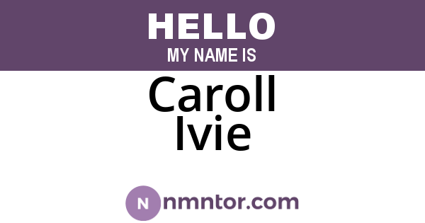 Caroll Ivie
