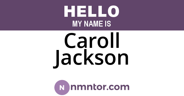 Caroll Jackson