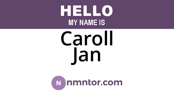 Caroll Jan