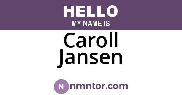 Caroll Jansen