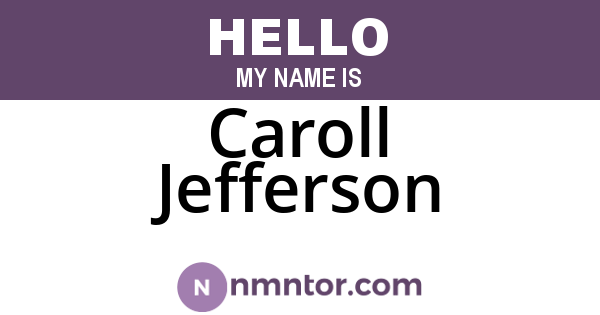 Caroll Jefferson