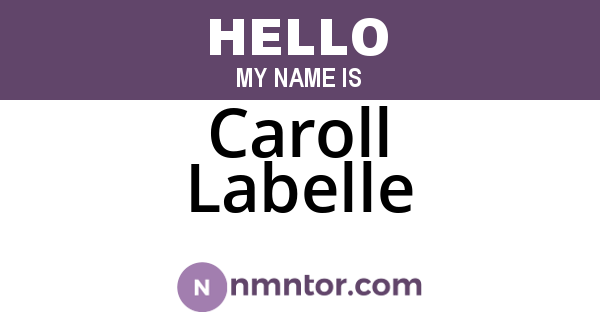 Caroll Labelle