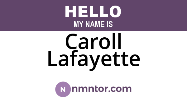 Caroll Lafayette