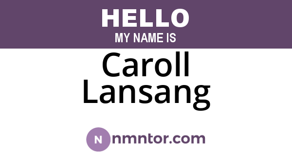 Caroll Lansang