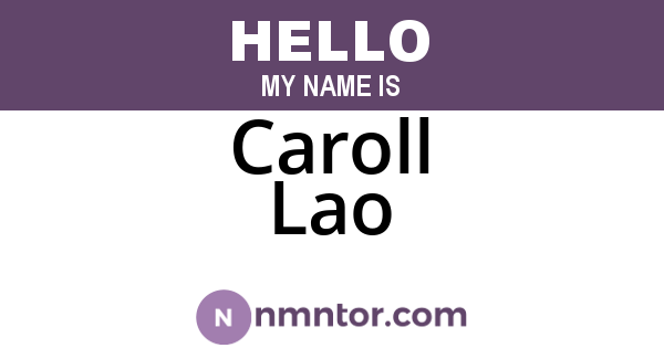 Caroll Lao