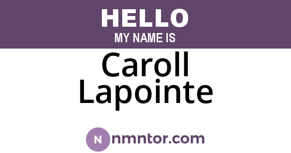 Caroll Lapointe