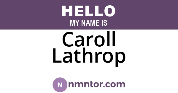 Caroll Lathrop