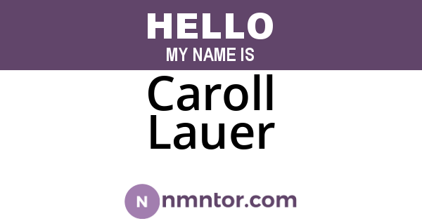 Caroll Lauer