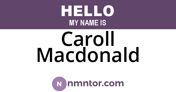 Caroll Macdonald