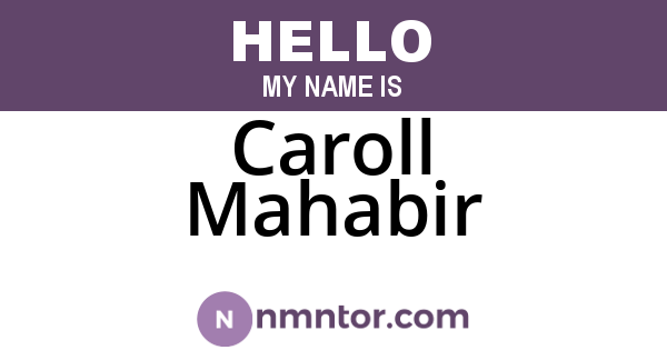 Caroll Mahabir