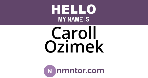 Caroll Ozimek