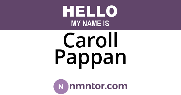 Caroll Pappan